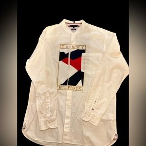 Tommy Hilfiger Tommy Icons Mandarin Relaxed Fit Collar Large Excellent Condition